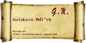 Golobics Márk névjegykártya