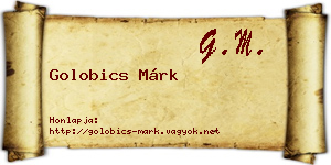Golobics Márk névjegykártya